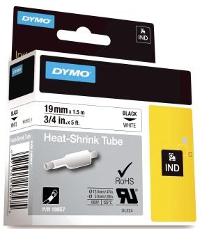 104386 Dymo 18057 Tape DYMO Rhino kabelmerk. sort/hvit19mm 